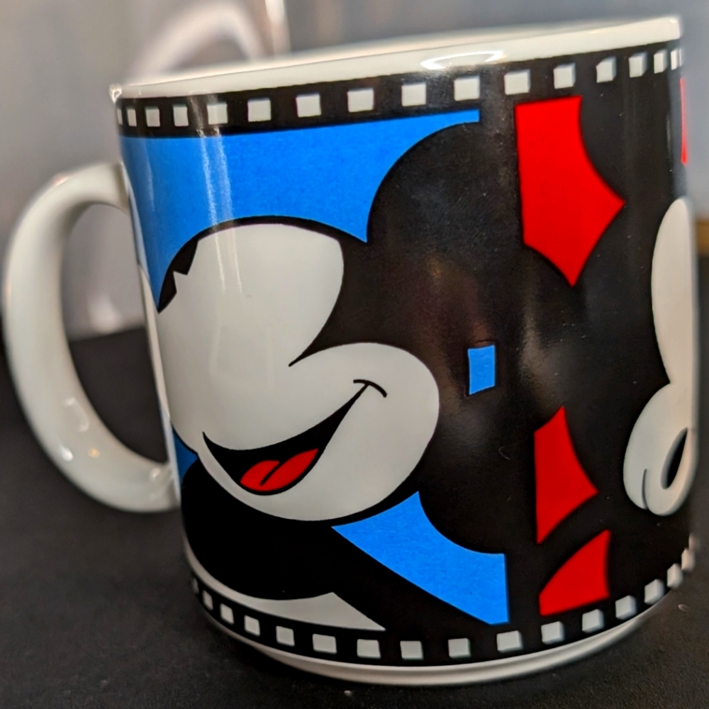 Disney Japan vintage Mickey Mouse film‎ reel white ceramic 12oz coffee mug